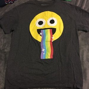 Men’s rainbow puking emoji shirt